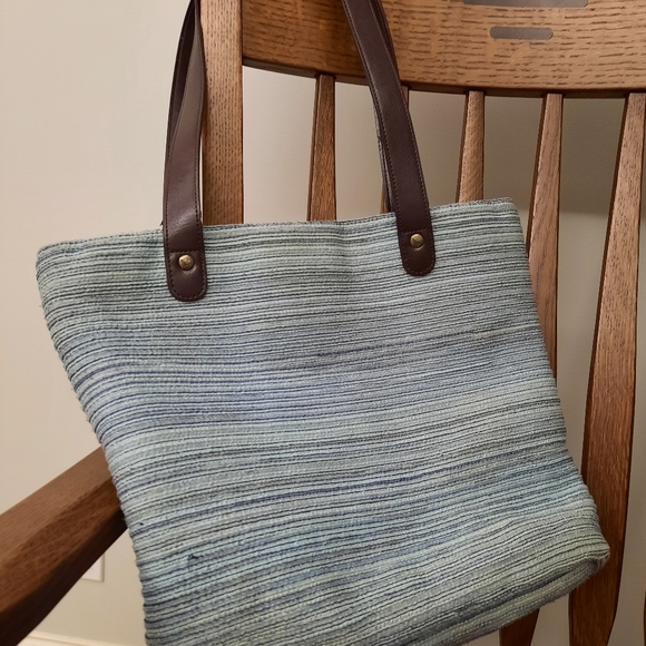 Eddie Bauer Bags Vintage Eddie Bauer Tweed Tote Blue Handbag Poshmark